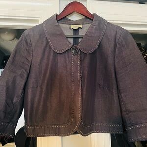 LOFT Charcoal Cropped Blazer